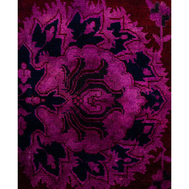 Overdyed Hand-Knotted Wool Modern-Contemporary Purple Area Rug 5' 10" x 9' 6"