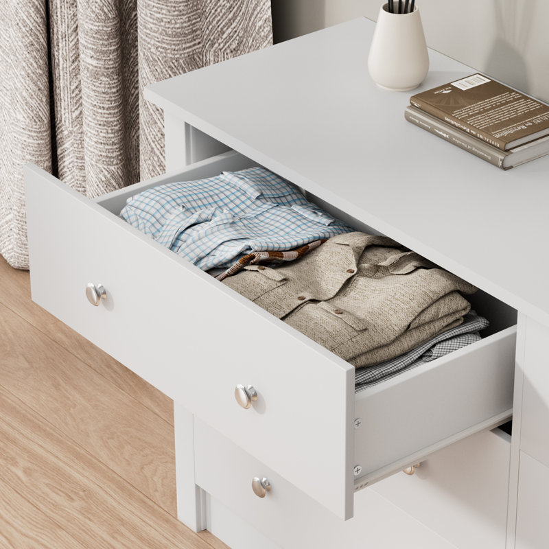 Angelynn 6-Drawer Double Dresser, White