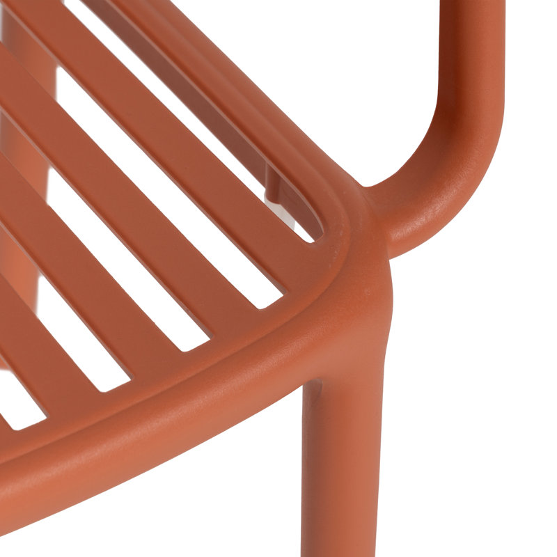 Stacking Patio Dining Armchair, Orange