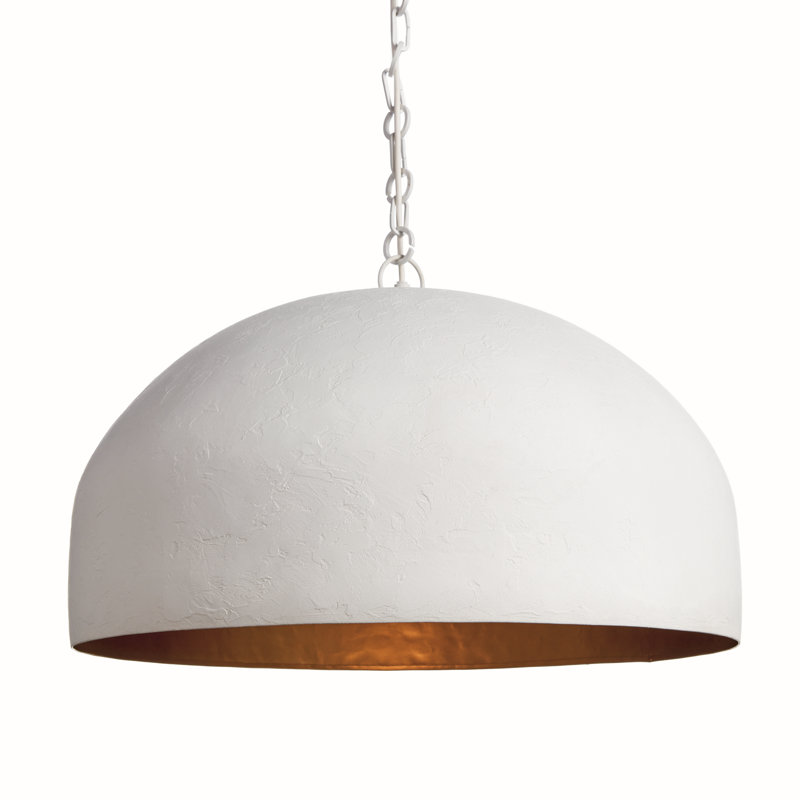 Thayer Dome Pendant, 13" H x 24" W x 24" D, White
