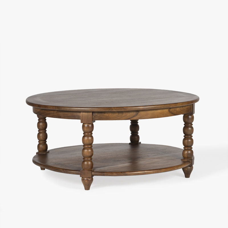 Isabel Spindle Round Coffee Table, Natural