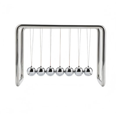 Newtons Cradle Pendulum with 7 Balls, Classic Swing Newton Balance Ball, 30+ Sec Swingtime, Science Physics Gadget, Desk Toys, Office Gadgets for Desk Decorations