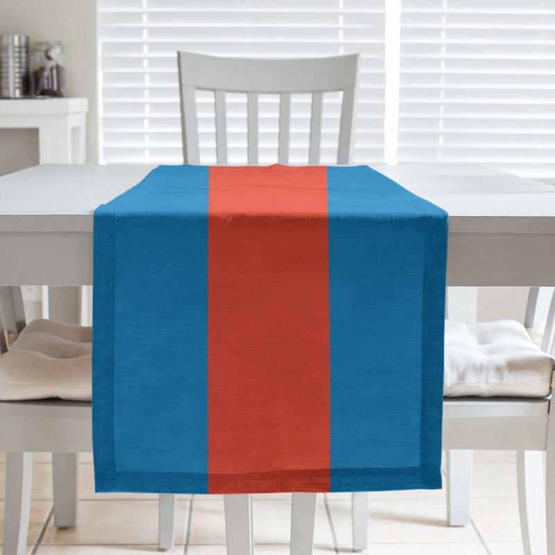 Chemin de table basket Oklahoma City, L 72 po x l 16 po, Bleu / orange / bleu, Polyester sergé