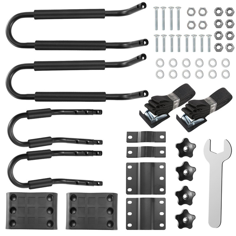 1 support de support de barre de toit en kayak universel pour 1 paire de canoés, VUS, voitures, camions, skis de surf, supports de toit