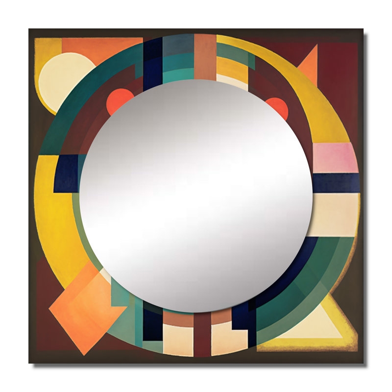 Dahana - Miroir mural moderne Mid-Century pour chambre à coucher, 23 po x 23 po