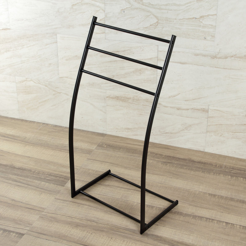 Kingston Brass Edenscape Freestanding 3-Bar Towel Rack, Matte Black