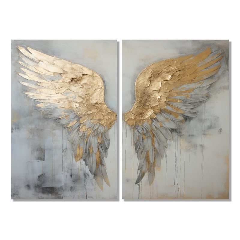 Dicha - Fantasy Wings Angel, art mural, Wrapped Canvas, Does Not Apply, 36" H x 48" W