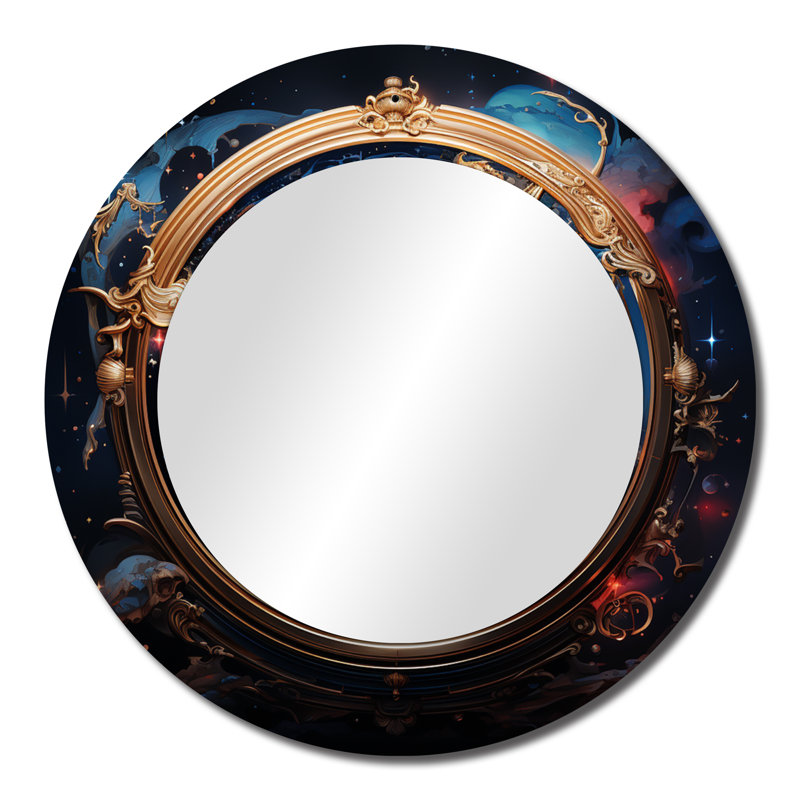 Horloge métaphysique, miroir mural unique, 23 po x 23 po