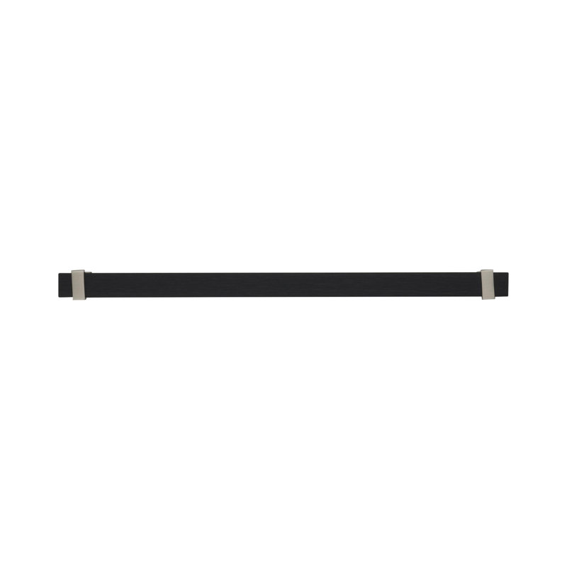 Overton Bar Pull, 5 1/16" Center to Center, Brushed Matte Black/Satin Nickel