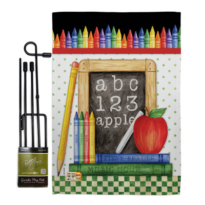 Mélange de polyester 2 côtés 18,5 x 13 po school board ensemble de drapeau