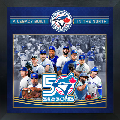 «Toronto Blue Jays», photo 11 x 14 encadrée, édition 50e anniversaire, collage en verre