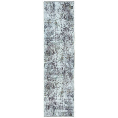 GLN Contemporary Collection - Modern Machine Washable Area Rug, Non Slip, Abstract, Living Room, Bedroom, Bathroom (Gray)