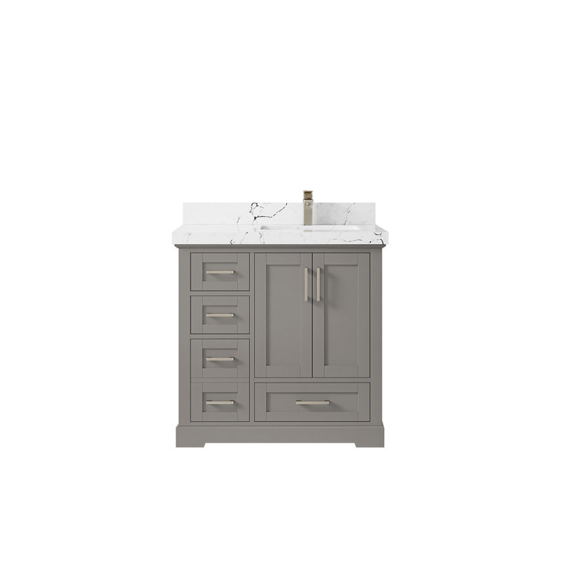 Boston 36 po X P 22 po De meuble-lavabo droit D Viola quartz nuit
