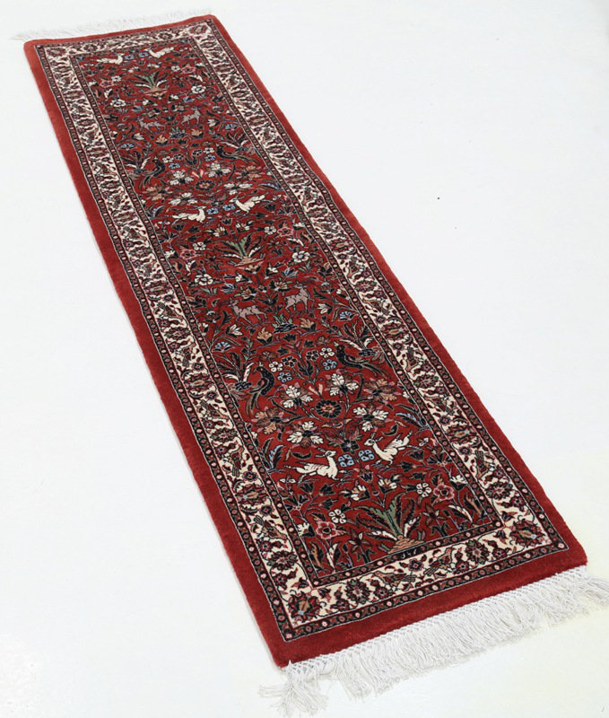 Tapis de couloir persan fin noué à la main 1 pi 6 po x 6 pi 7 po