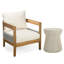 Fauteuil club d'extérieur et table d'appoint ravertine