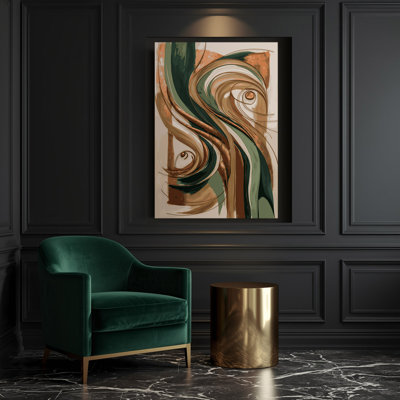 Abstrait art figuratif brun sur toile 48