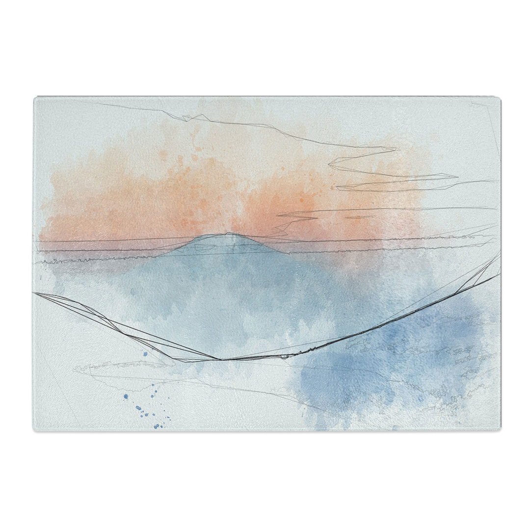 Tempered Glass Sunrise over the Mountains Chopping Board