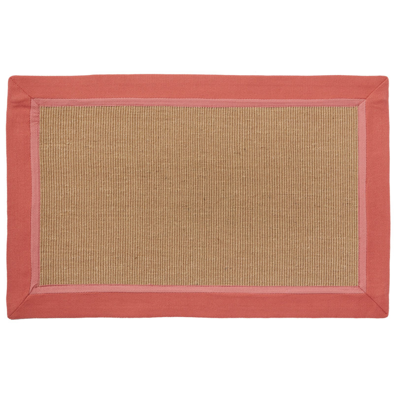 Bayside Jute Rug, 22" W x 34" L, Red/Natural