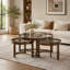Petite table basse, table centrale ronde avec plateau en verre trempé-1001091268
