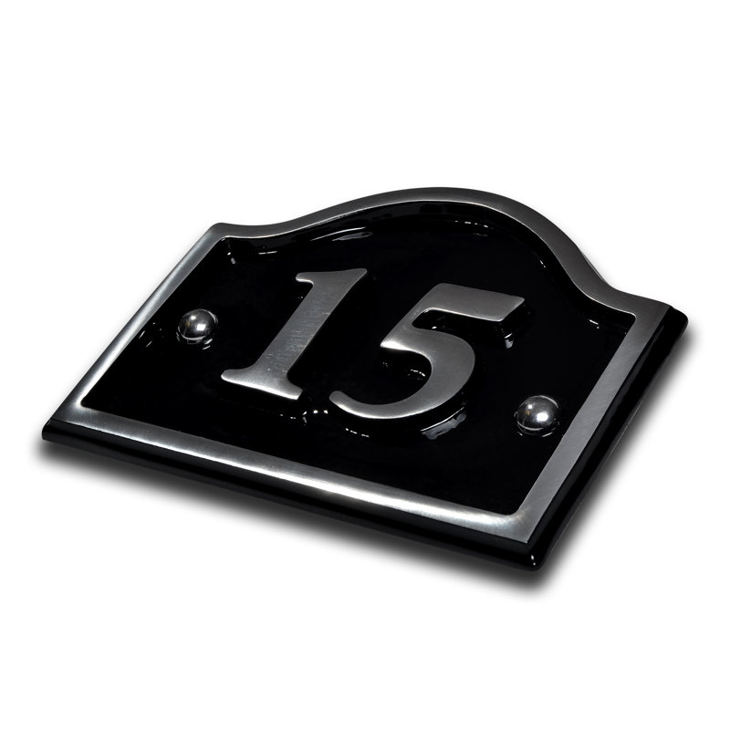 Jaclynn 11.5cm H Reflective Metal House Number, 15