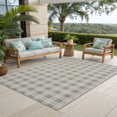 Tapis d'extérieur classique à carreaux tissé classique, léger et portatif