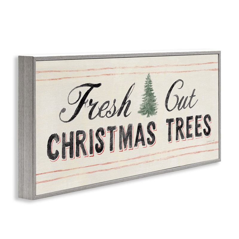 «Fresh Cut Christmas Trees», signe d'hiver rétro, art texturé par Danhui Nai, Estampe numérique Farmhouse, H 10 po x l 24 po