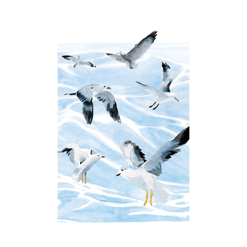 Seagull Soiree I by Annie Warren - Wrapped Canvas Gallery-Wrapped Canvas Giclée, 20.32 cm H x 30.48 cm W