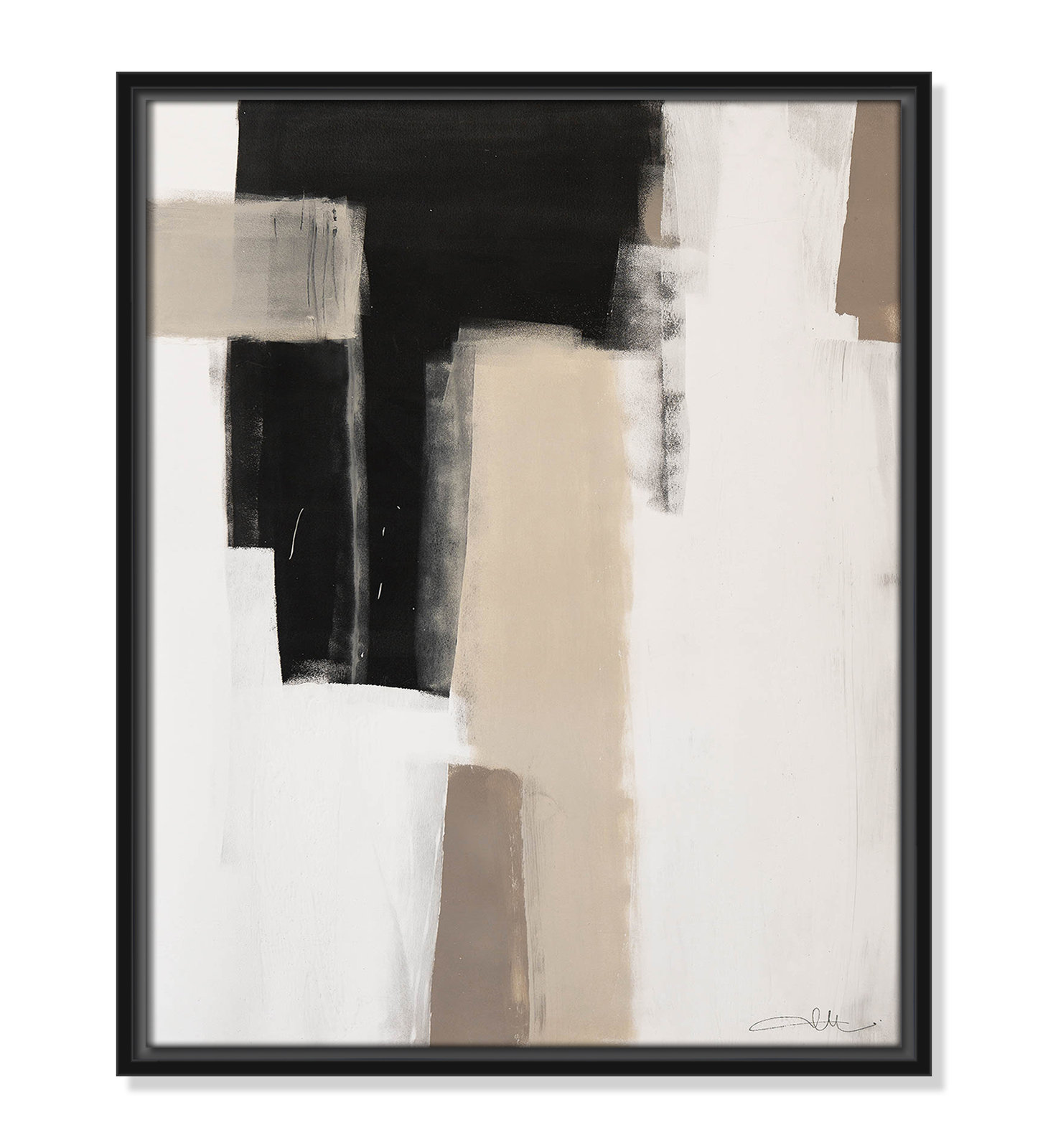 Calvin "Earth Scapes I" Print, 21.5" H x 17.5" W x 2" D, Black Floater Framed, No Mat