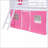 Full Size Pinewood Bunk Bed with Playhouse Design, Pink &amp; White – No Box Spring Needed