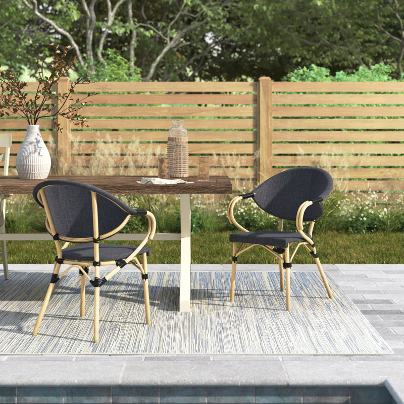 Ensemble de 2 chaises de patio Catania, Gris foncé