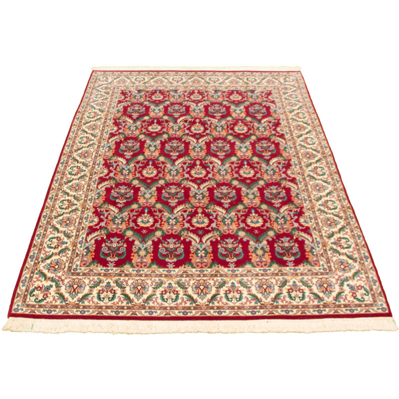 Tapis décoratif en laine noué à la main de conception unique noué à la main new age de couleur bourgogne/beige 6 pi x 9 pi 2 po