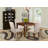 5 Piece Modern Dining Table Set Includes a Square Wooden Table and 4 Gray Linen Fabric Upholstered Chairs, Linen White-216531460-216531461