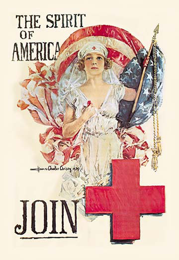 « the esprit of america join » par howard chandler christy, affiche rétro, H 66 po x l 44 po x P 1,5 po
