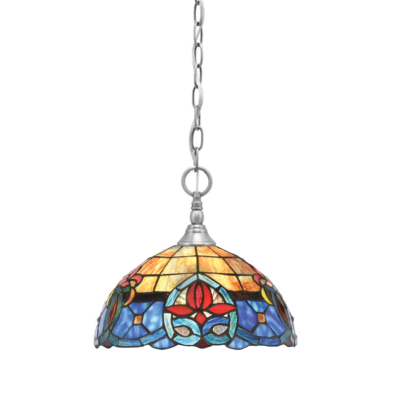 Mini-luminaire suspendu chaîne, verre Sierra 12 po, Nickel brossé
