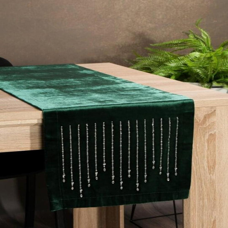 Solid Colour Tablecloth, 35cm W x 140cm L, Dark Green