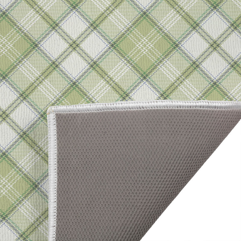 Diamond Plaid Outdoor Doormat, 17'' W x 24'' L, Green
