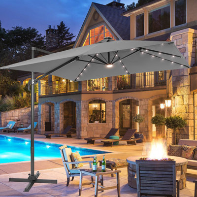 Ernie 10' x 8' Lighted Cantilever Umbrella