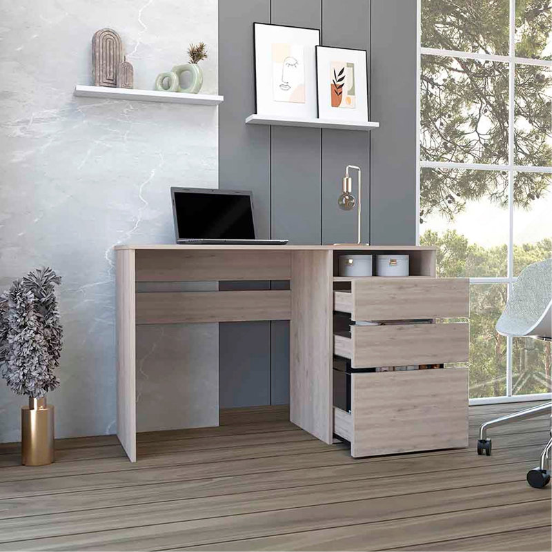 Bureau d'ordinateur San Diego, une tablette, finition gris clair