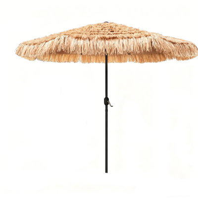 Parasol 9 pi Hoka au toit de chaume 9 pi, parasol de style hawaïen pour la plage, protection solaire UPF 50+, pour bar Tiki extérieur, Palapa tropical, patio, jardin, piscine