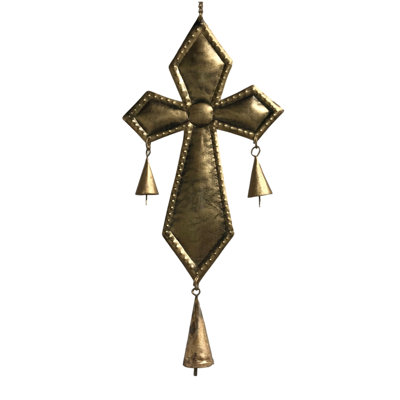 St. Joseph Cross Chime in Burnished Gold
