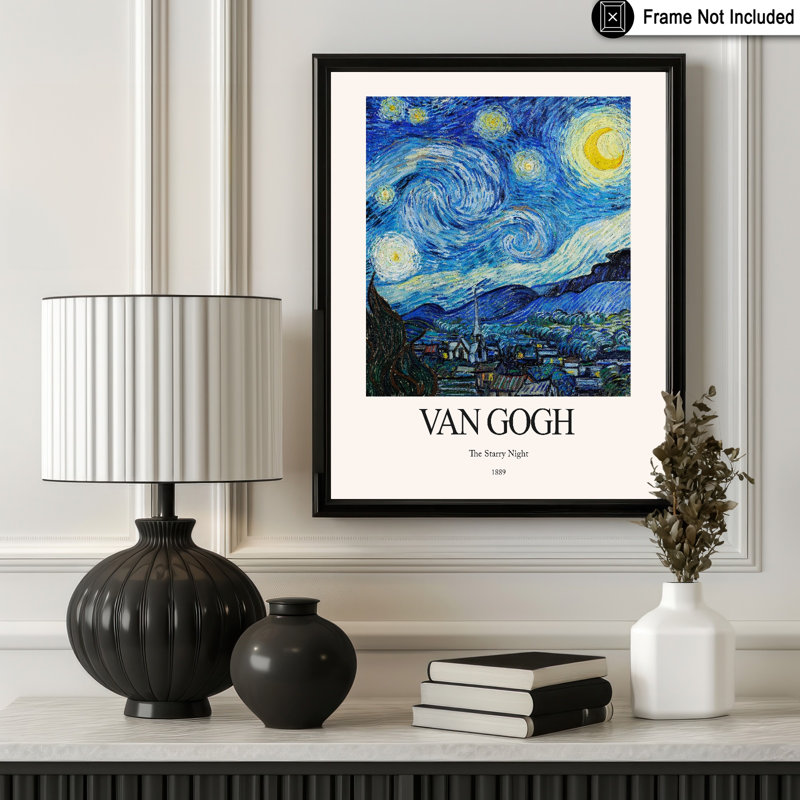 Van Gogh - The Starry Night No1, Unframed, Poster, 08"H x 10"W