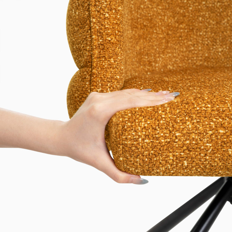 Ensemble de deux chaises rembourrées à rotation partielle avec base en métal, siège polyvalent pour bureau, salle à manger et coiffeuse