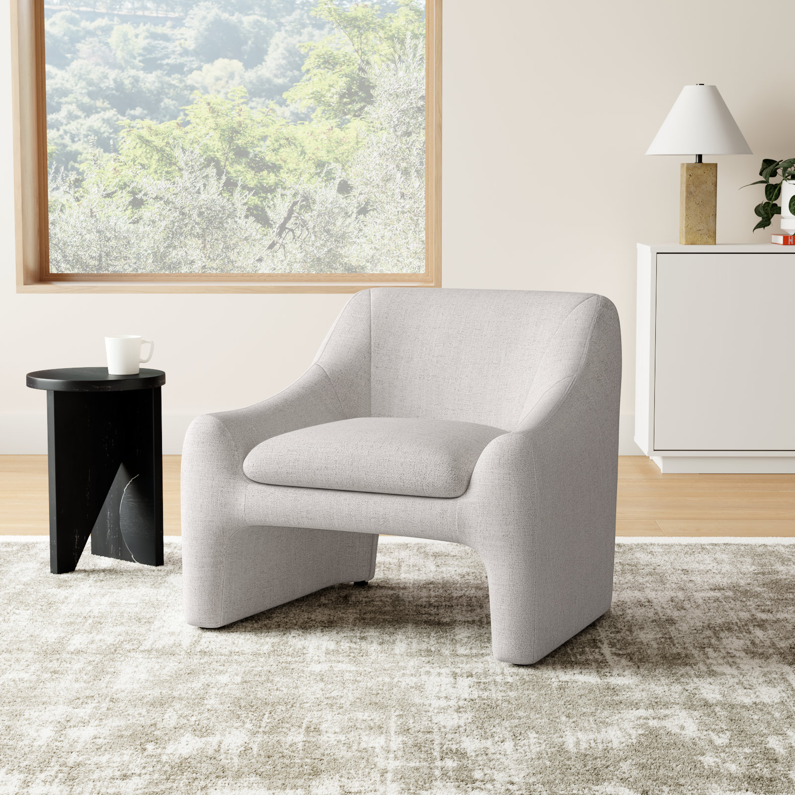 Addi Upholstered Armchair, Nathan Wheat Tweed