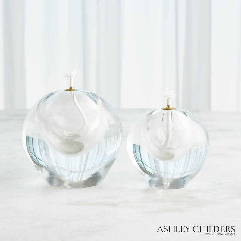 Daphne Oil Candle-Clear-Sm, 5.25" H x 5.5" W x 5.5" D