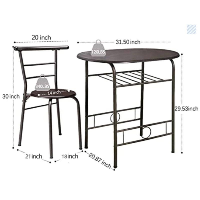 Ensemble de table bistro trois pièces
