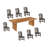 9-Piece Live Edge Solid Wood Dining Set-1187220027-1187220026
