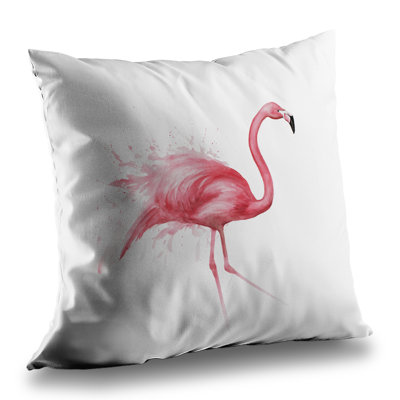 Pink Flamingo Watercolor Throw | Exotic Pink Poly Twill Decor