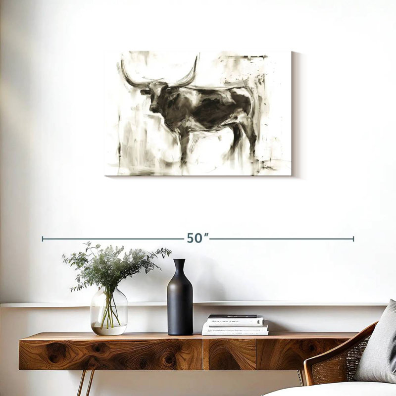 Longhorn Study I, 20" H x 30" W