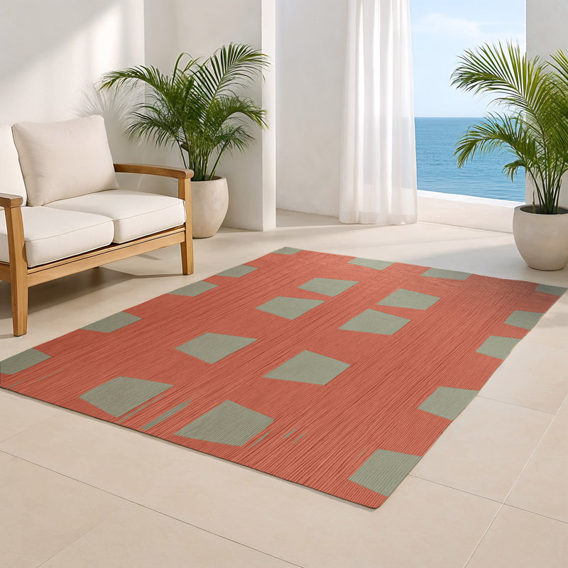 Tapis brun intérieur et extérieur Trellis, Rectangulaire 8 pi x 10 pi