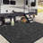 Modern Black and Gray Outdoor Plastic Garden Decor Reversible Area Rugs with Washable 9x12-553901564-553901565